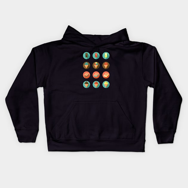 Sorts of Ice-cream Kids Hoodie by hellokisdottir